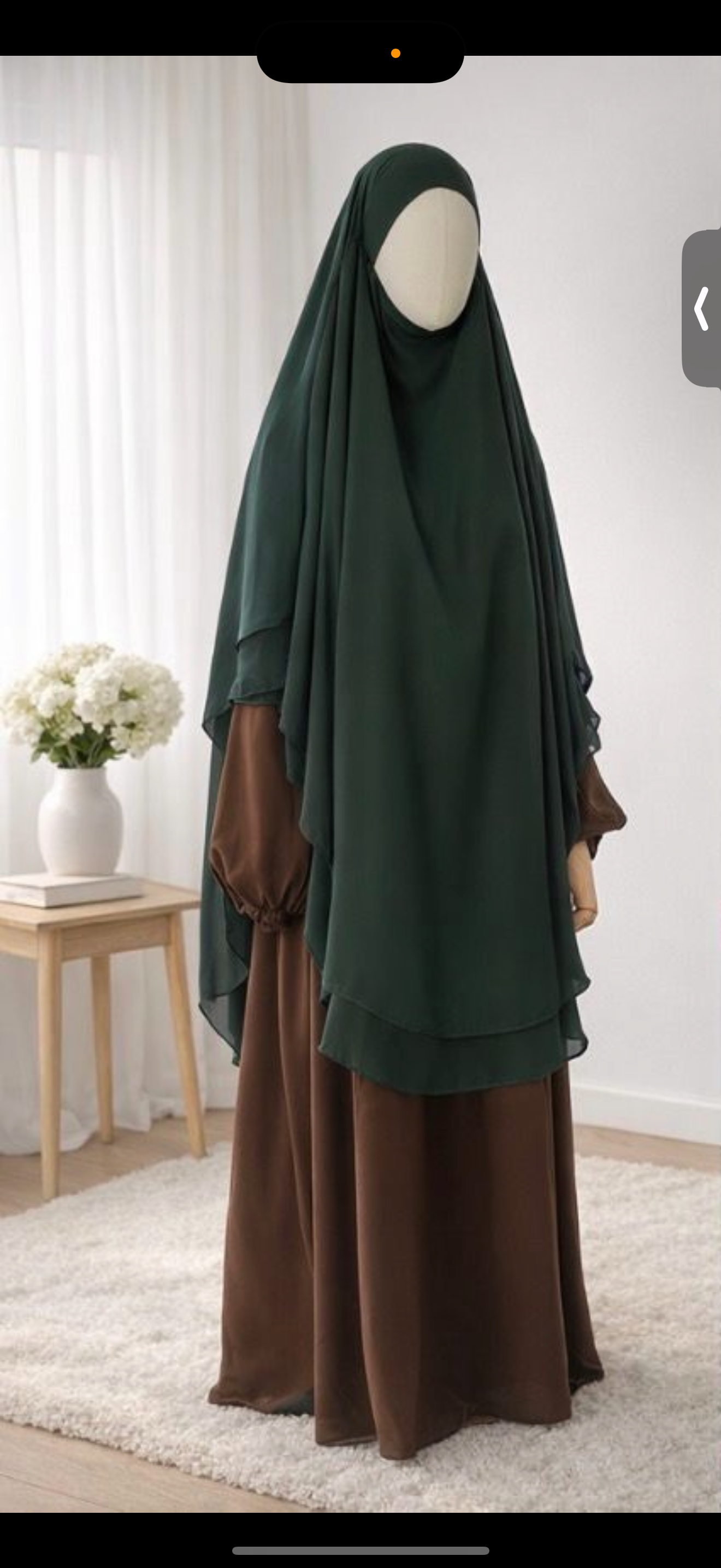 Long Two Layer Wool-Chiffon Khimar